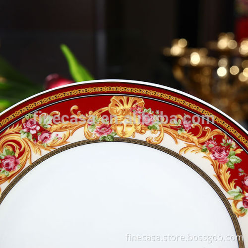 10.5 Inches Luxury Fine Bone China Dinner Plates for Weddings